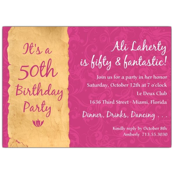 Fifty Birthday Invitation Wording Quotes for 50th Birthday Invitations Quotesgram