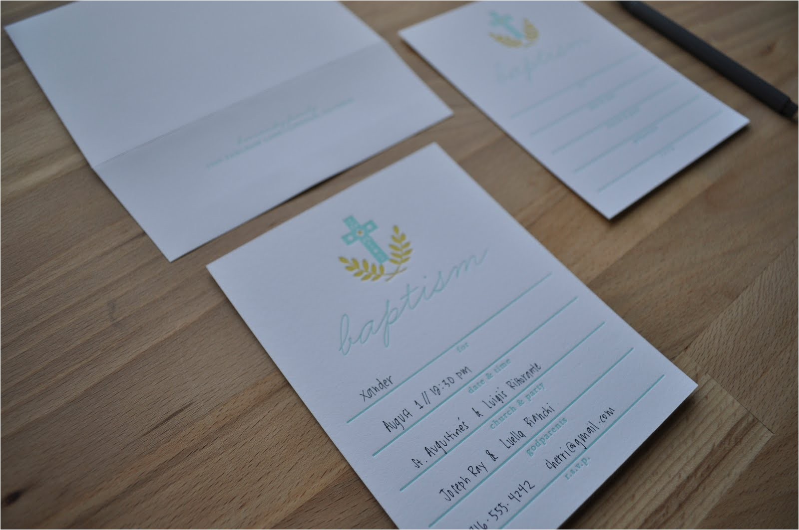 Fill In Baptism Invitations Dear Lola Fill In Baptism Invitations for Xander