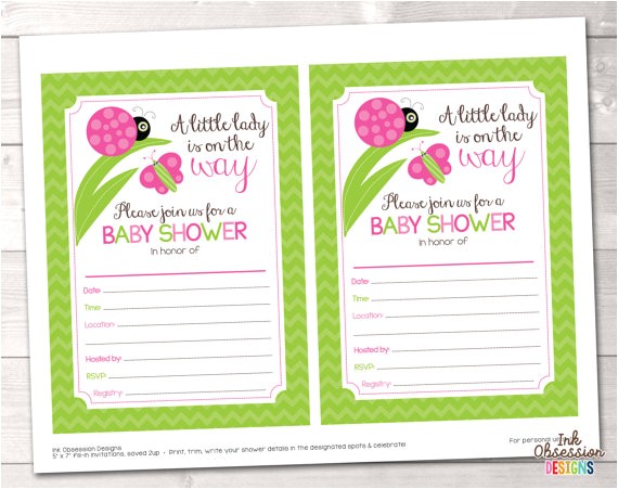 Fillable Baby Shower Invitations Fill In Baby Shower Invitations Little by Inkobsessiondesigns