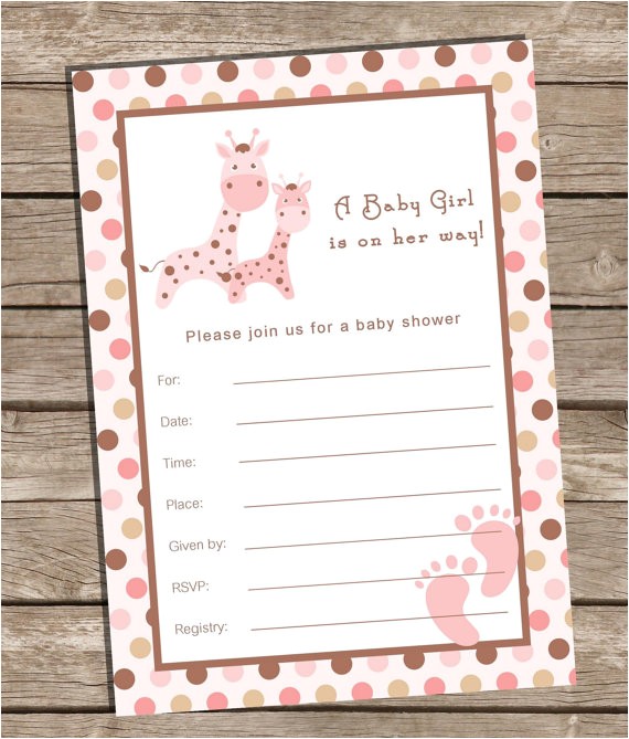 Fillable Baby Shower Invitations Printable & Fillable Baby Shower Invitation Girl