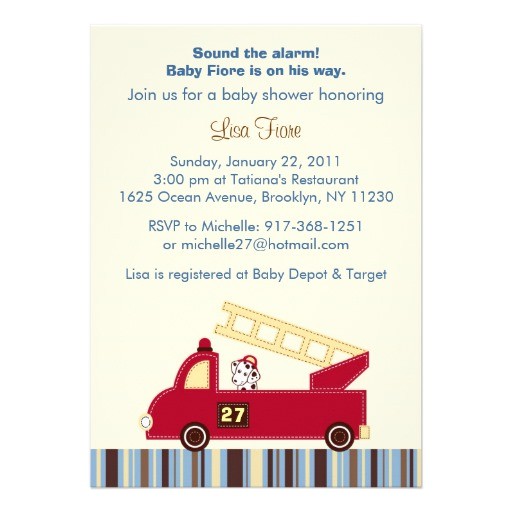 Fire Truck Baby Shower Invitations Engine 27 Fire Truck Puppy Baby Shower Invitations 5" X 7