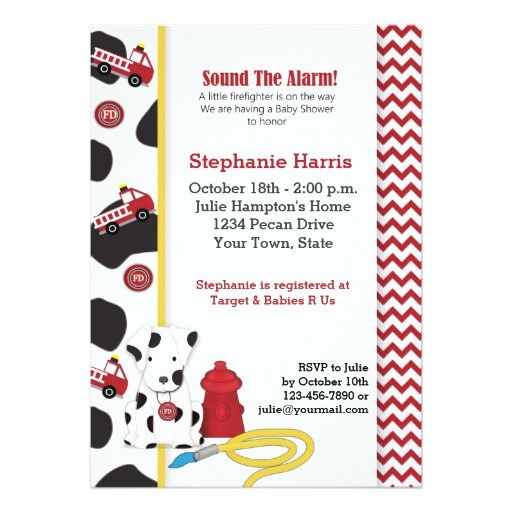Firefighter Baby Shower Invitations Fireman Baby Shower Invitation
