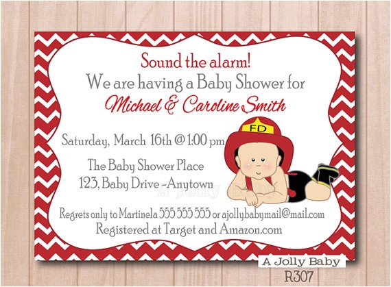 Firefighter Baby Shower Invitations Items Similar to Firefighter Baby Shower Invitation Cute