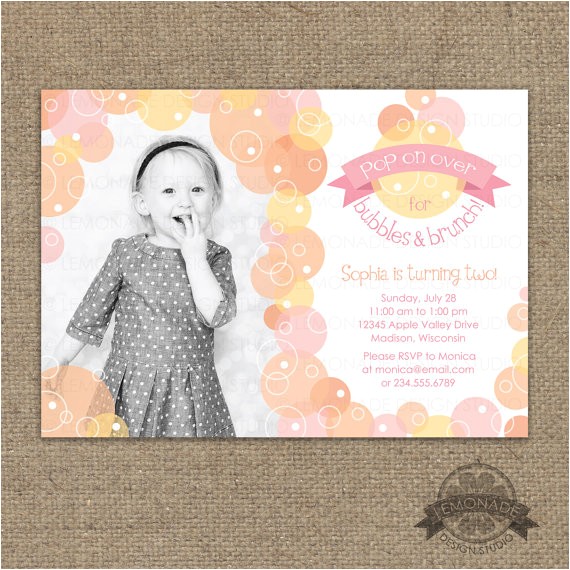 First Birthday Brunch Invitations Bubbles and Brunch Invitation Bubble by Lemonadedesignstudio First Birthday Brunch Invitations Bubbles and Brunch Invitation Bubble by Lemonadedesignstudio