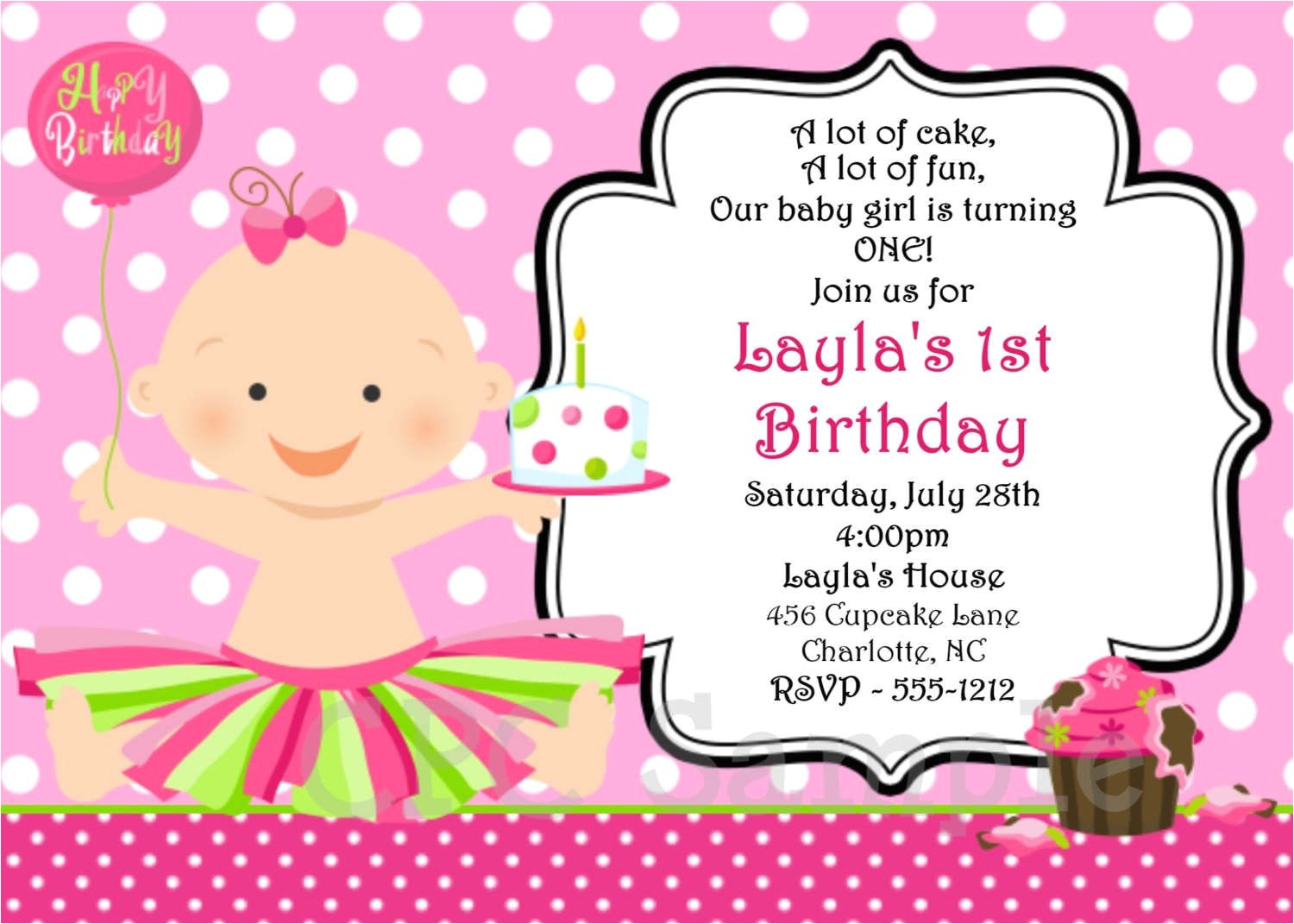 First Birthday Invitation Email Birthday Invitations Birthday Invite Samples Invite