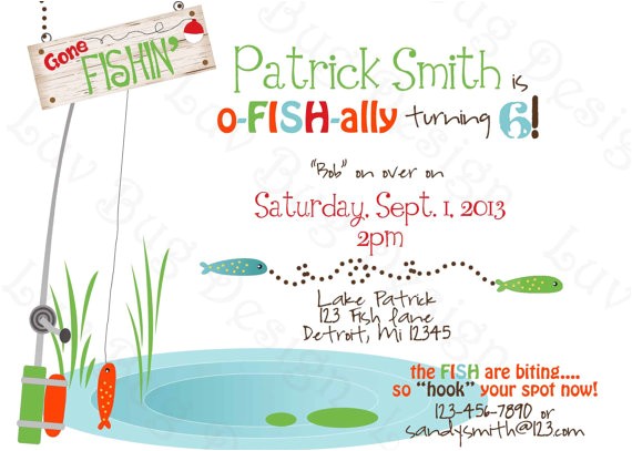 Fish themed Birthday Party Invitations Fishing Birthday Invitations Ideas Bagvania Free