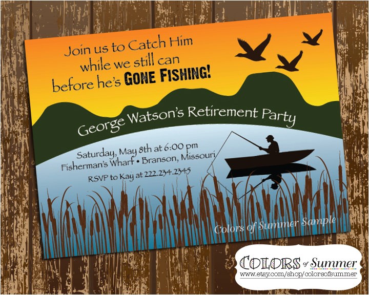 Fishing Retirement Party Invitations Fishing Retirement Invitation Retirement Party Celebration