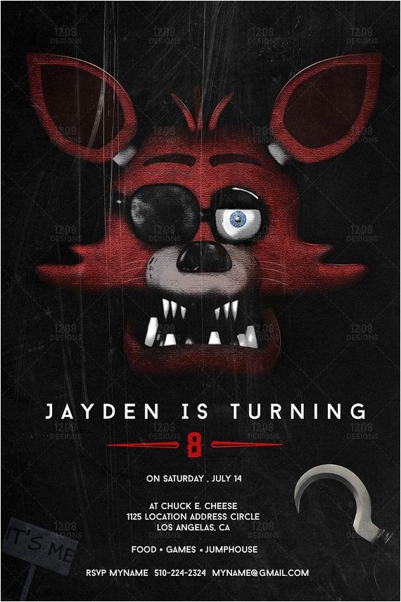 Five Nights at Freddy S Birthday Invitation Template 1000 Images About Birthday Party Ideas On Pinterest