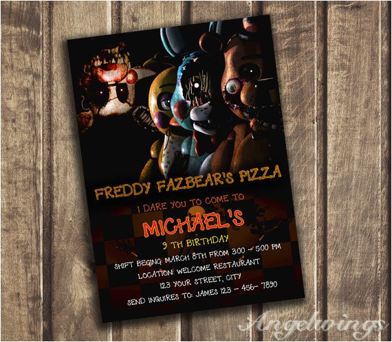 Five Nights at Freddy S Birthday Invitations Five Nights at Freddy S Invitation Five Nights by