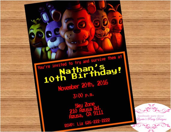 Five Nights at Freddy S Birthday Invitations Fnaf Five Nights at Freddy S Birthday Invitation Digital