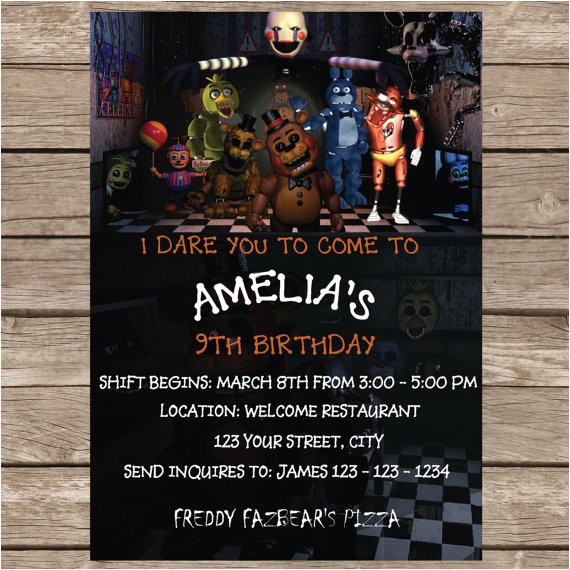 Five Nights at Freddy S Birthday Invitations Printable Free Five Nights at Freddy S Invitation Five Nights by