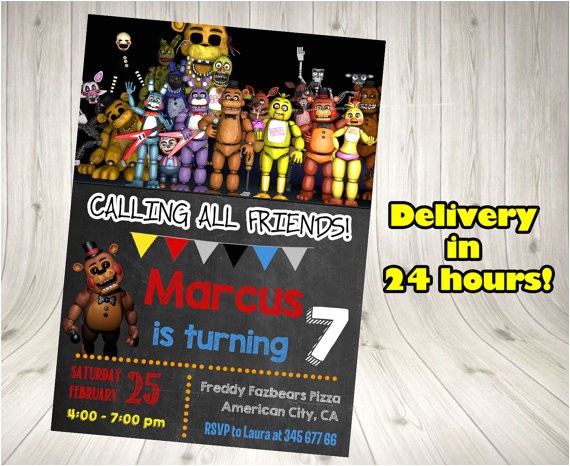 Five Nights at Freddy S Birthday Invitations Printable Free Five Nights at Freddy S Invitation Five Nights by