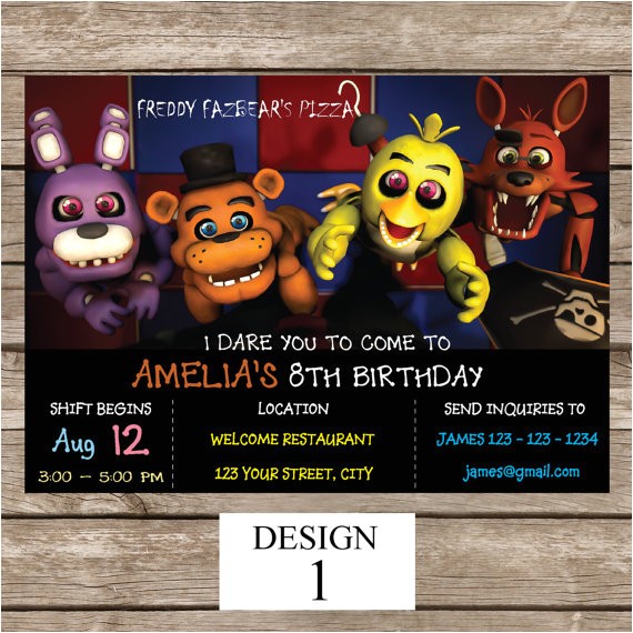 Five Nights at Freddy S Birthday Invitations Printable Free Five Nights at Freddy S Invitation Five Nights by