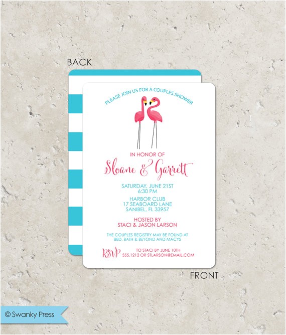 Flamingo Bridal Shower Invitations Pink Flamingo Couples Bridal Shower Invitation by Swanky