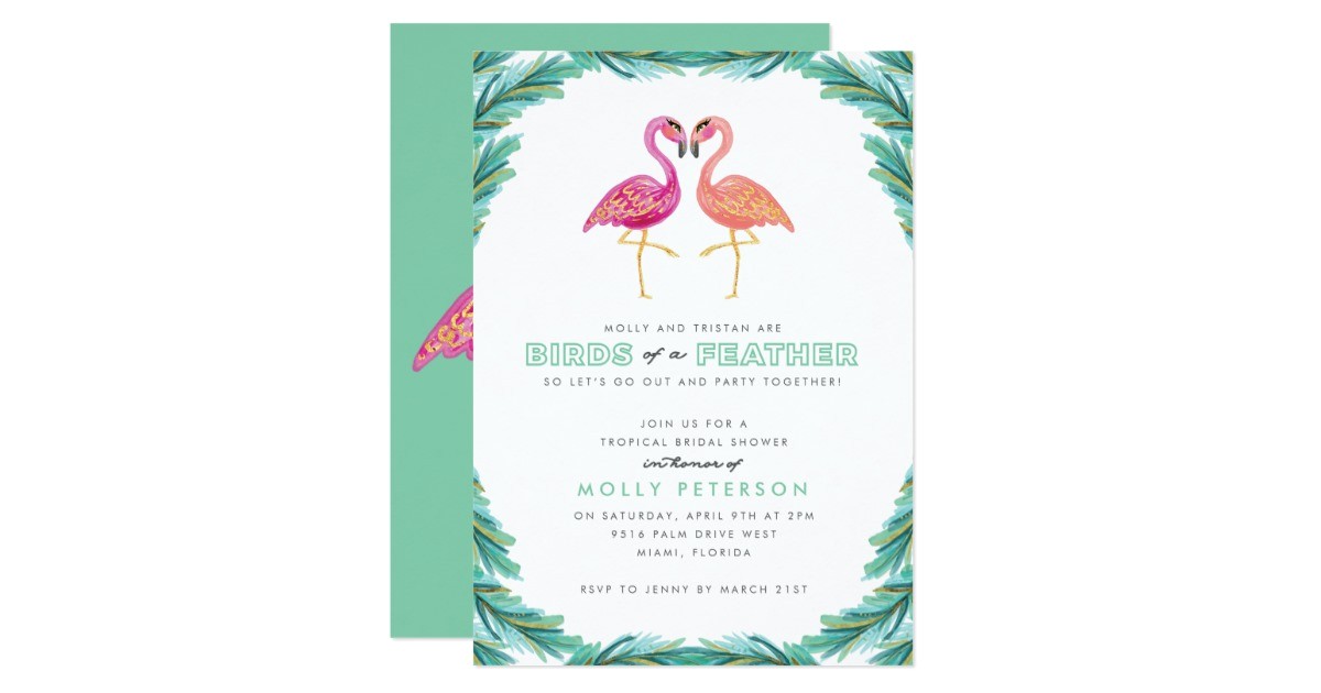 Flamingo Bridal Shower Invitations Tropical Flamingo Bridal Shower Invitation Zazzle