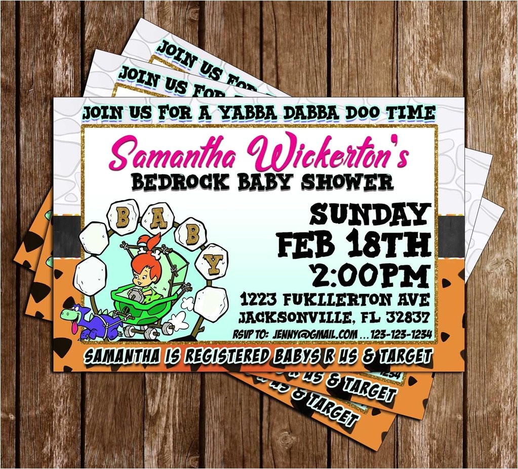 Flintstones Baby Shower Invitations Novel Concept Designs Flintstones Baby Shower Invitation