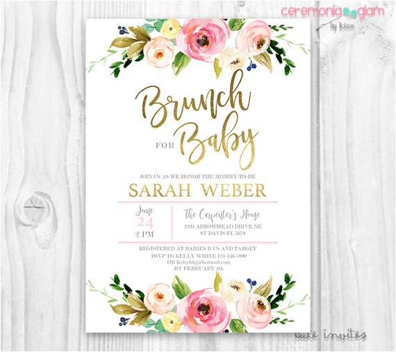Floral Baby Shower Invitations Free Floral Baby Shower Invitation Brunch for Baby Invitation