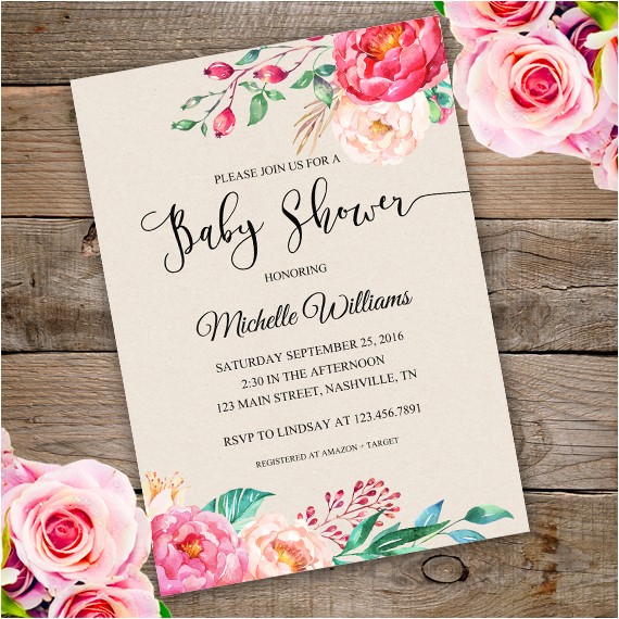 Floral Baby Shower Invitations Free Floral Baby Shower Invitation Template Edit with Adobe