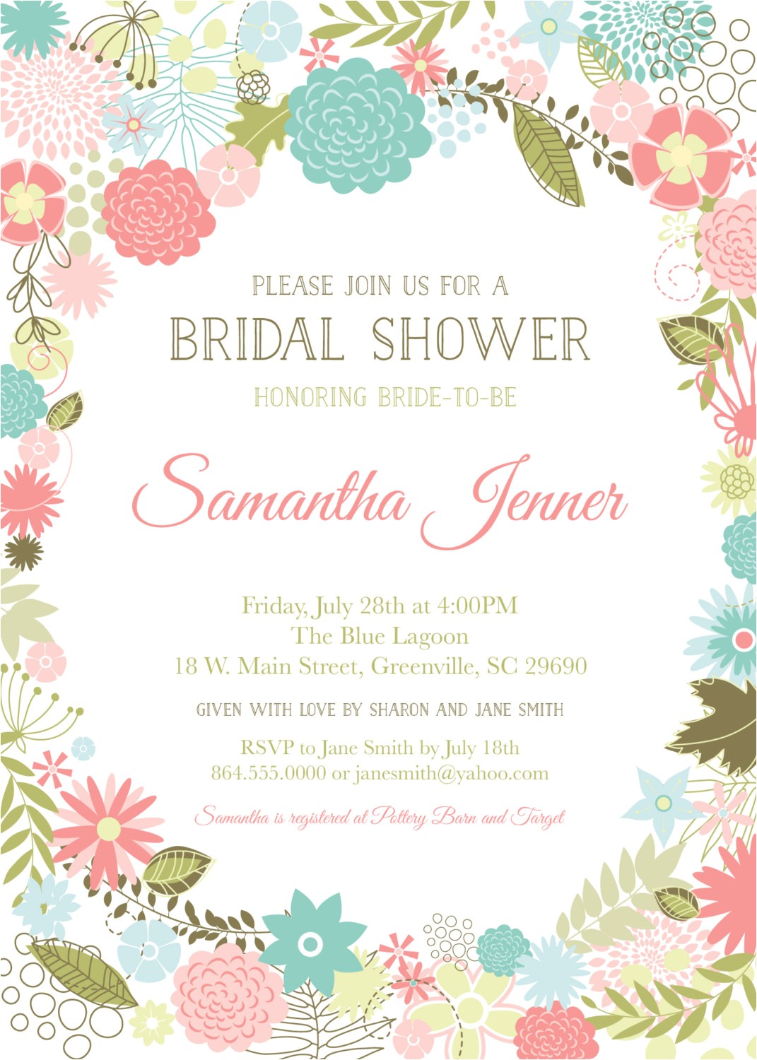 Floral Baby Shower Invitations Free Floral Baby Shower Invitations