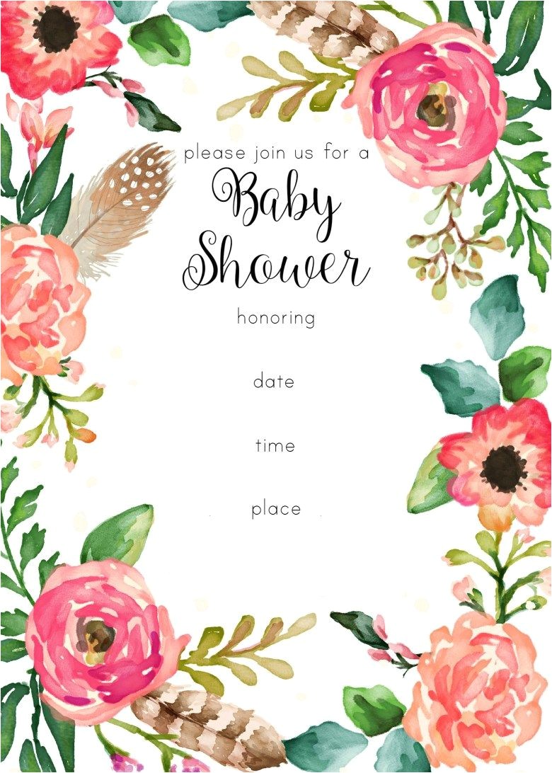Floral Baby Shower Invitations Free Free Printable Floral Shower Invitation
