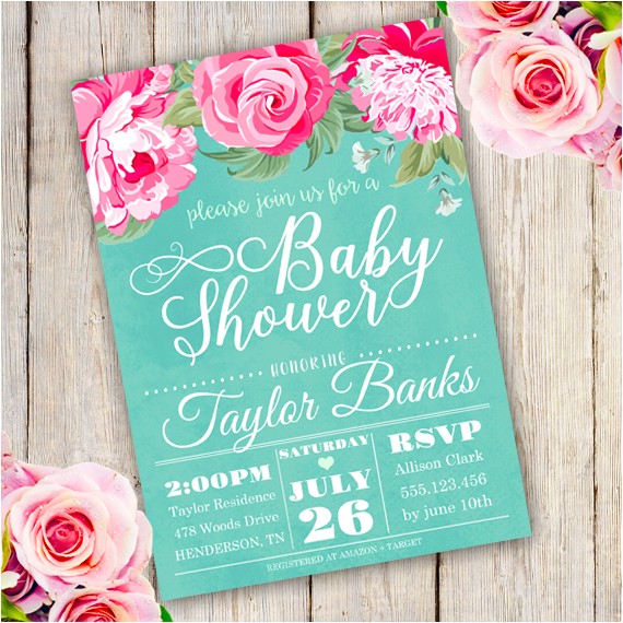 Floral Baby Shower Invitations Free Watercolor Floral Baby Shower Invitation Template Edit