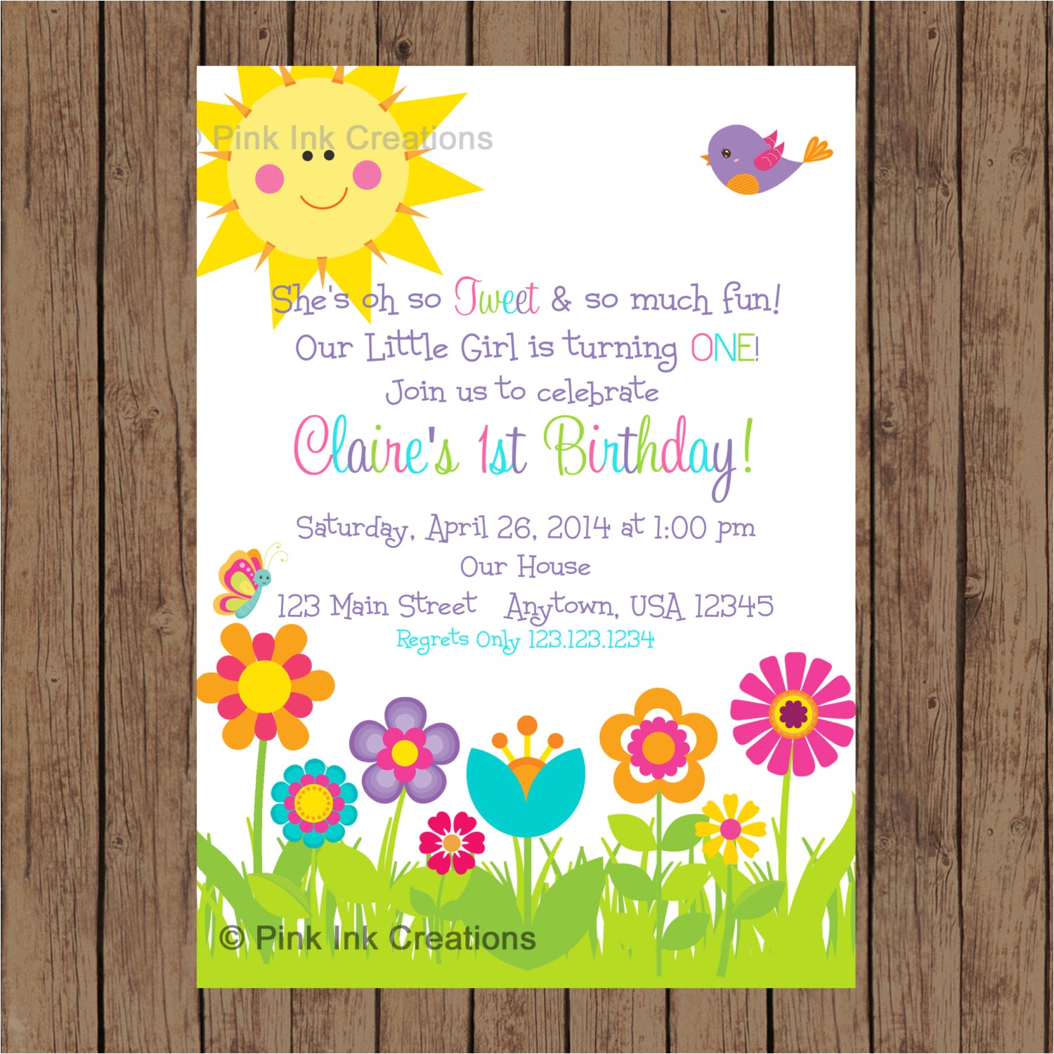 Flower themed Birthday Party Invitation Wording Garden Party Invitation Garden Birthday Invitation Spring