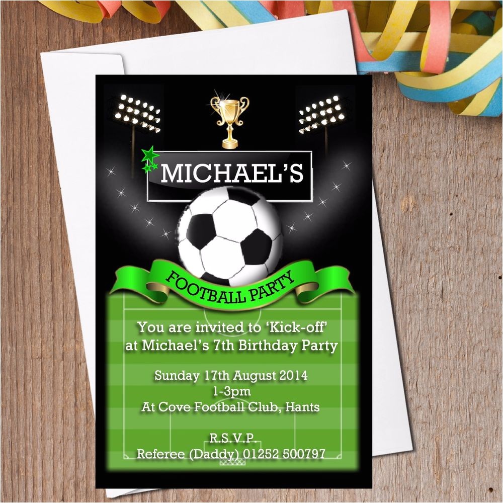 Football Watch Party Invitation Wording 10 Personalised Boys Football Pitch soccer Birthday Party Football Watch Party Invitation Wording 10 Personalised Boys Football Pitch soccer Birthday Party