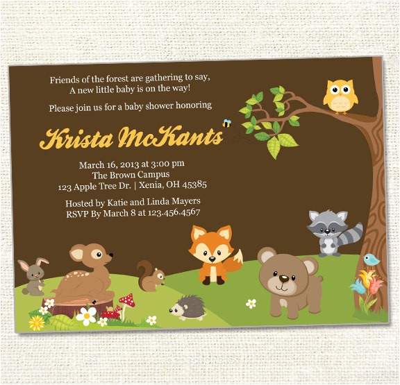 Forest Friends Baby Shower Invitations forest Friends Baby Shower Invitation Woodland Friends