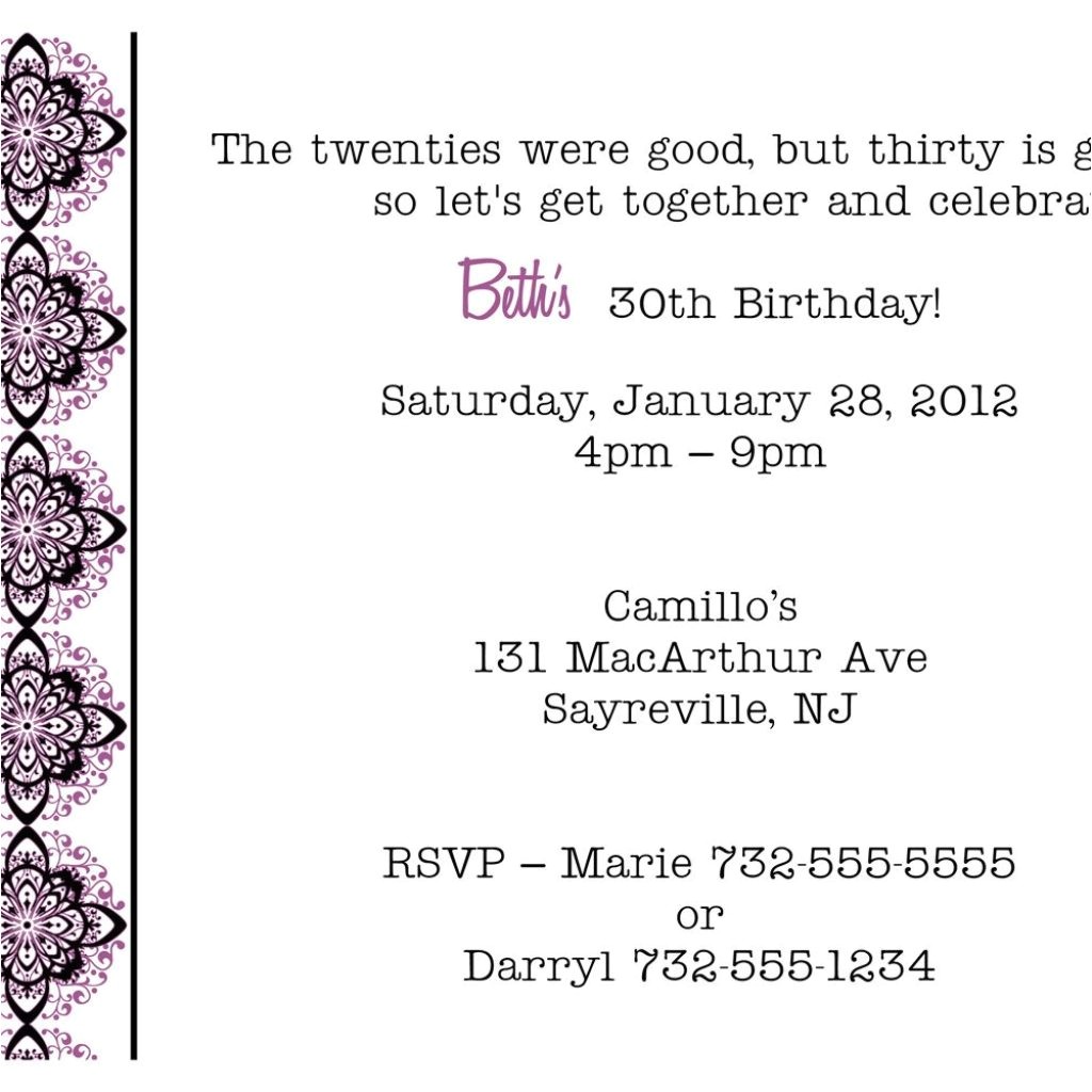 Formal 30th Birthday Invitation Wording formal Birthday Party Invitation Wording Mickey Mouse