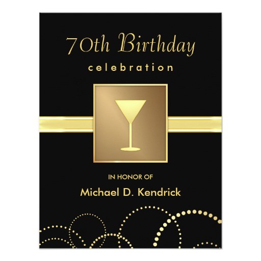 Formal 70th Birthday Invitation Wording 70th Birthday Party Invitations formal Black Gold