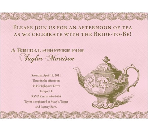 Formal Tea Party Invitation Wording formal Bridal Shower Invitation Wording Choice Image