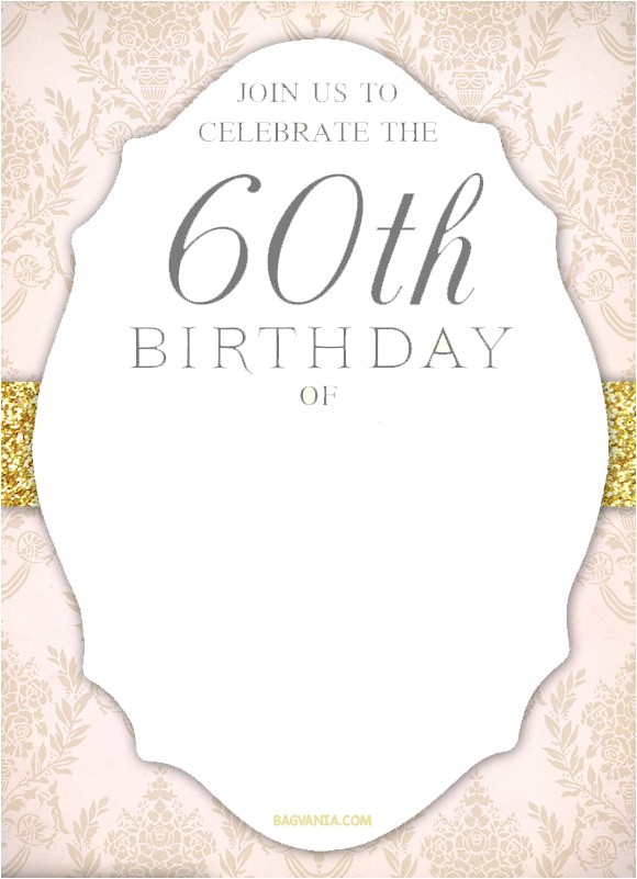 Free 60th Birthday Invitations Templates Free Printable 60th Birthday Invitation Templates Free