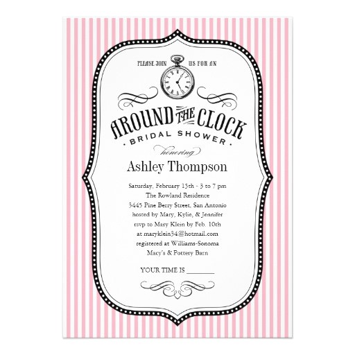 Free Around the Clock Bridal Shower Invitation Templates Bridal Shower Invitations Around the Clock Bridal Shower Free Around the Clock Bridal Shower Invitation Templates Bridal Shower Invitations Around the Clock Bridal Shower