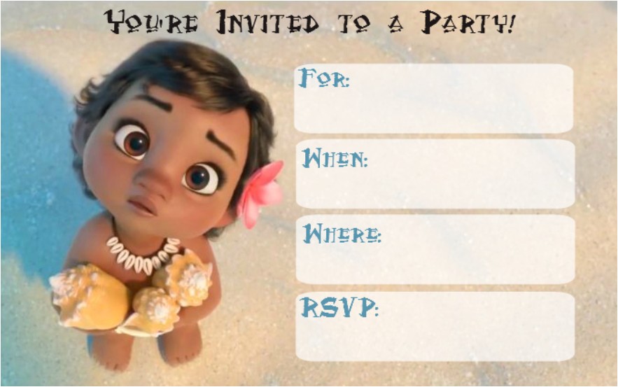 Free Baby Moana Birthday Invitation Template Free Printable Moana Invitation for Girl Baby Shower and