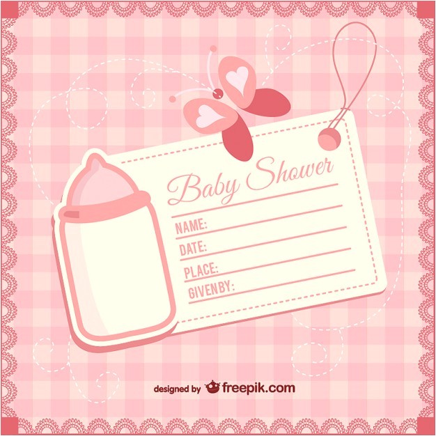 Free Baby Shower Invites Downloads Baby Shower Girly Invitation Vector