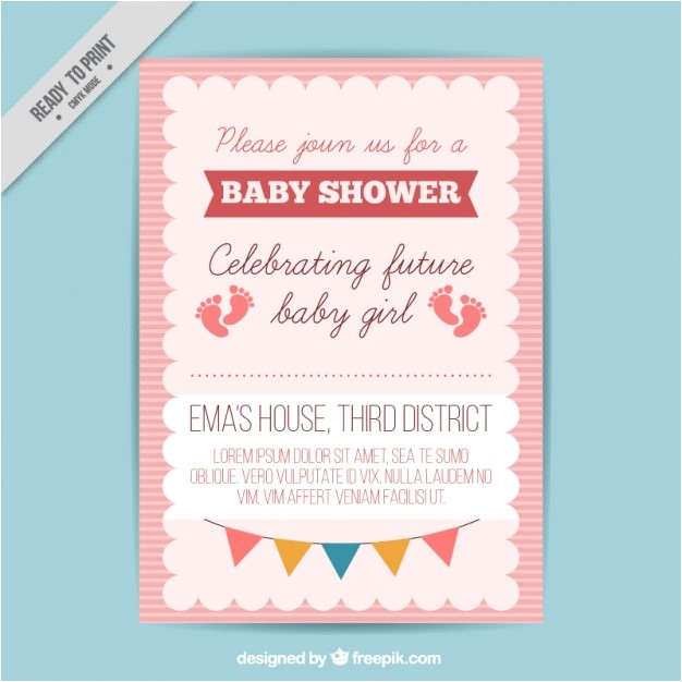 Free Baby Shower Invites Downloads Cute Baby Shower Invitation Vector