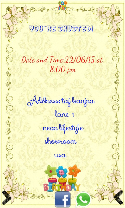 Free Birthday Invitation Templates for Whatsapp Birthday Invitation Card Maker android Apps On Google Play