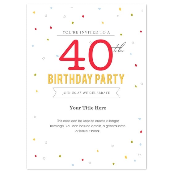 Free Birthday Invitations Templates for Word 40th Birthday Invitation Template Word