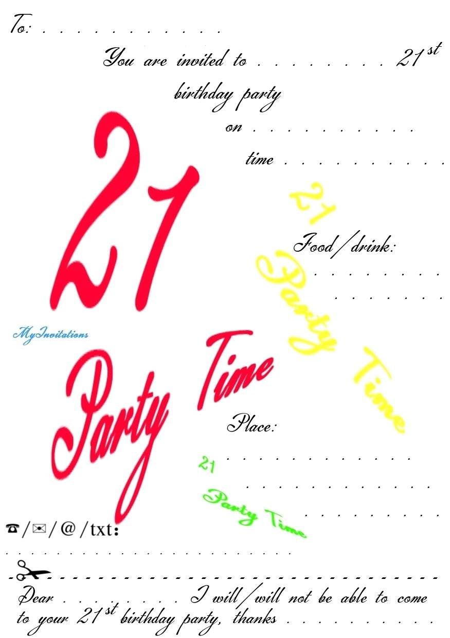 Free Birthday Invitations Templates with Photo 21st Birthday Invitation Template Best Party Ideas