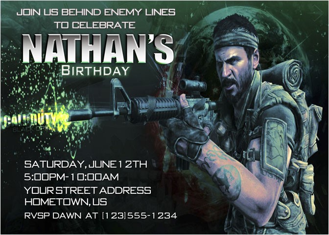 Free Call Of Duty Birthday Party Invitations Personalized Invitations Free Call Of Duty Birthday Party Invitations Personalized Invitations