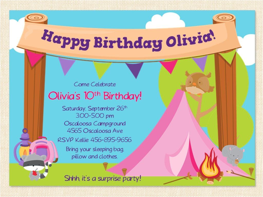 Free Camping Birthday Party Invitation Templates Free Printable Camping Birthday Invitation Template Cori