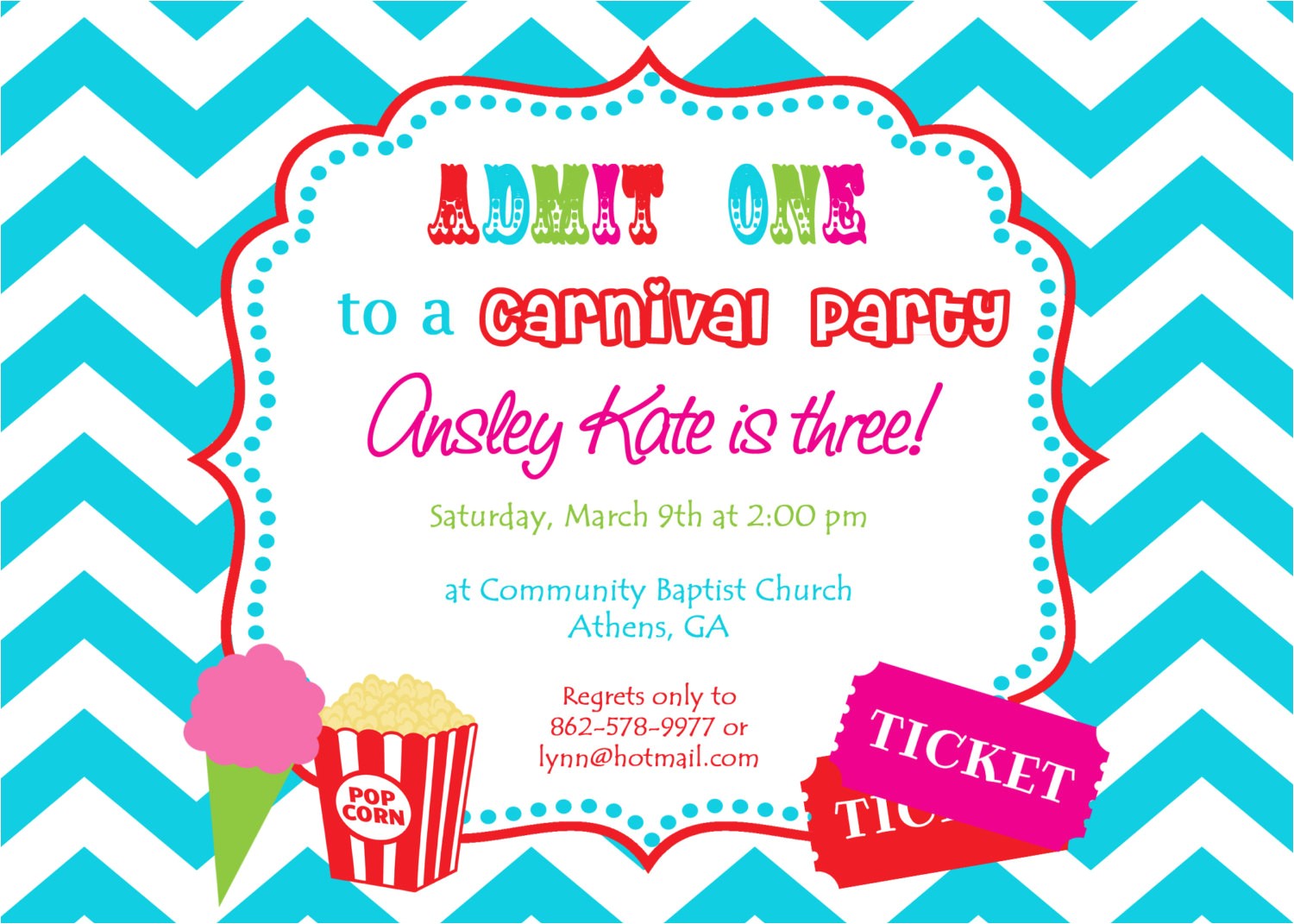 Free Custom Birthday Invitations with Photo Custom Carnival Birthday Invitations – Invitations Card Review