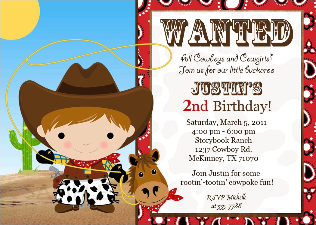 Free Custom Birthday Invitations with Photo Custom Cowgirl Birthday Invitations Free