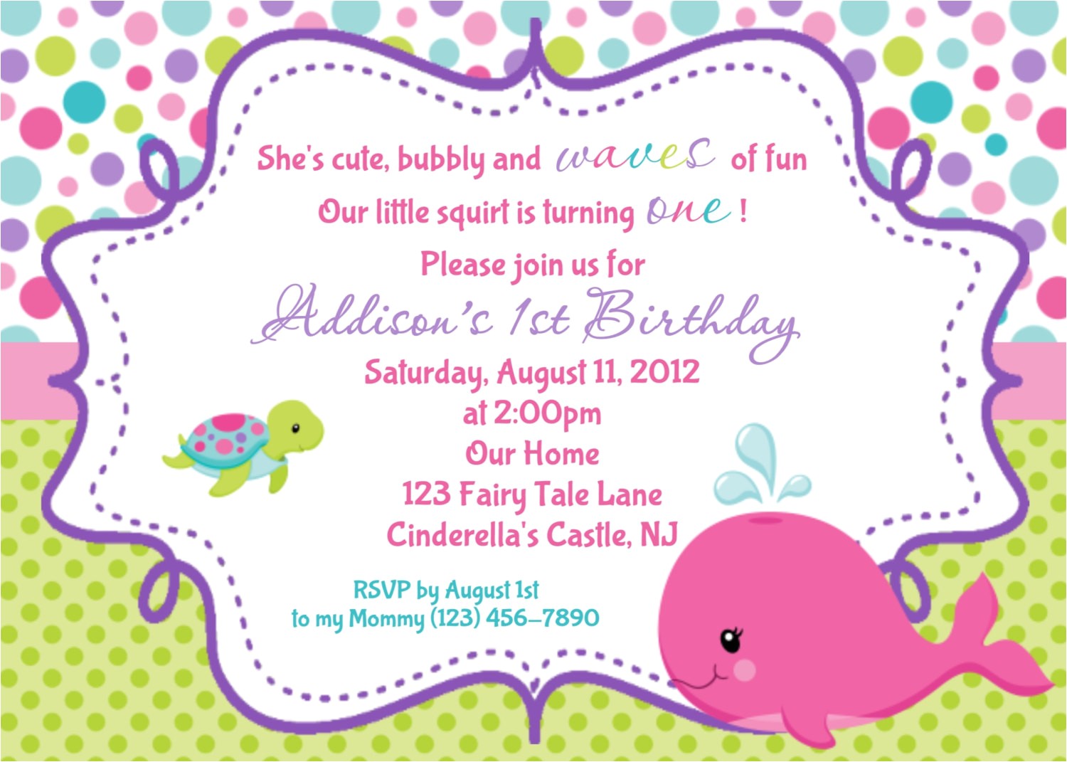 Free Custom Birthday Invitations with Photo Whale Birthday Invitation Personalized by Afairytalebeginning