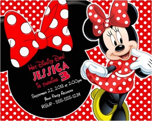 Free Customizable Minnie Mouse Birthday Invitations Minnie Mouse Birthday Party Invitations Personalized