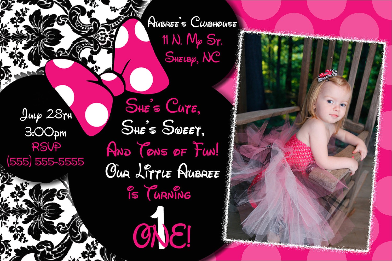 Free Customizable Minnie Mouse Birthday Invitations Personalized Minnie Mouse Invitations Template Best