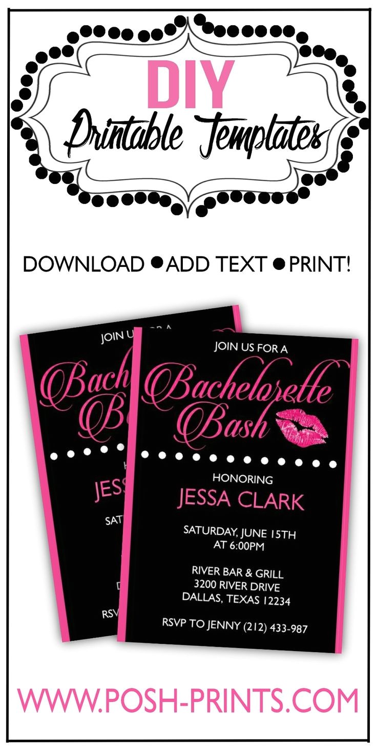Free Downloadable Bachelorette Party Invitations Printable Bachelorette Party Invitation Download Edit