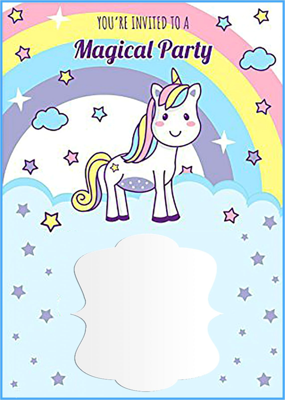 Free Editable Unicorn Birthday Invitations Unicorn Free Printable First Birthday Invitation Template