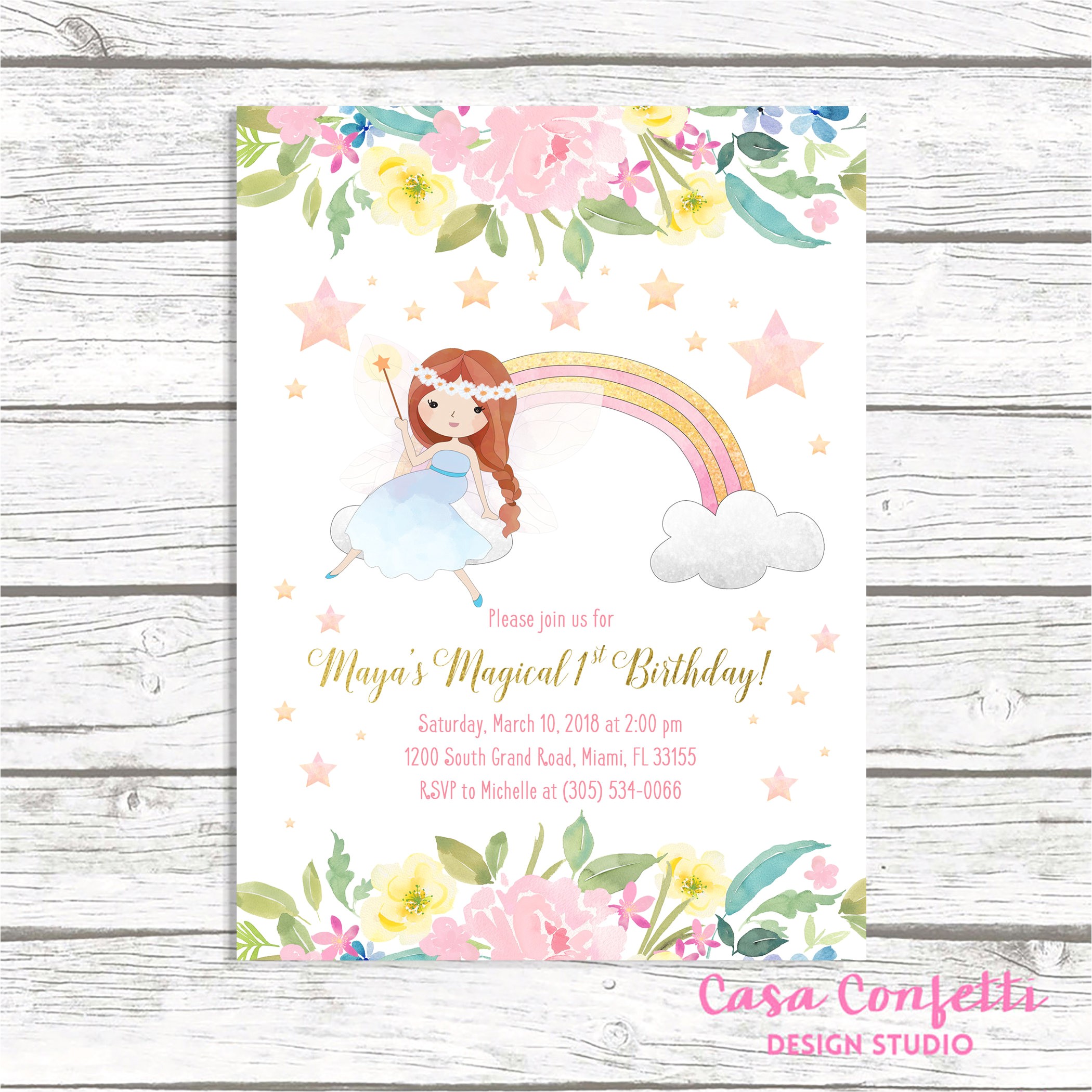 Free Fairy themed Birthday Invitations Fairy Invitation Fairy Birthday Invitation Floral Fairy