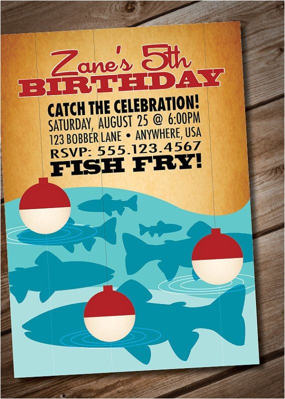 Free Fish themed Birthday Party Invitations Diy Printable Retro Fishing Birthday Party Invitation Via